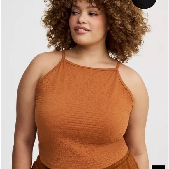 torrid Tops - NWT TORRID Goddess Neck Crop Tank - AMBER BROWN